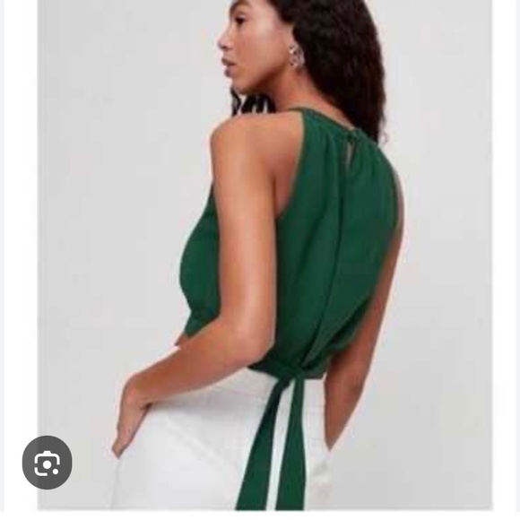 Wilfred Tops - Aritzia Wilfred Patrice Blouse - Green